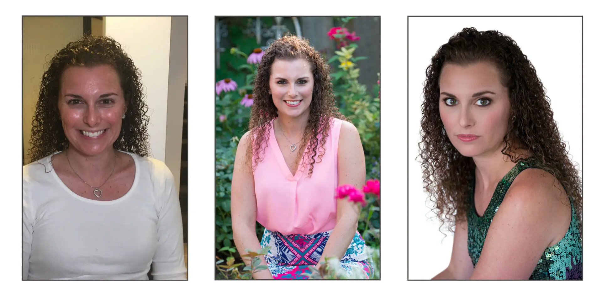 Three women are smiling for the camera.