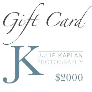 A gift card for julie kaplan photography